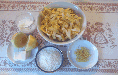 Ingredienti fettuccine al limone